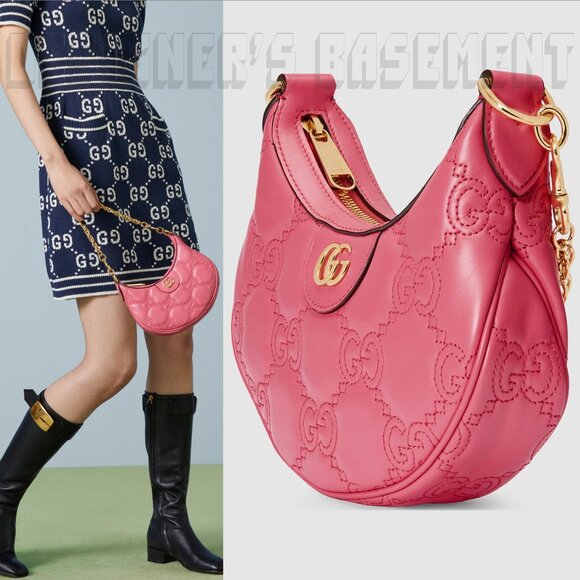 GUCCI mini LION pink GG Matelasse quilted Leather Double G chain crossbody bag🎁 - Picture 5 of 10
